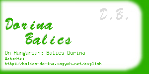 dorina balics business card